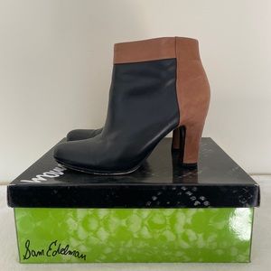 SAM EDELMAN Black and Brown Ankle Boots